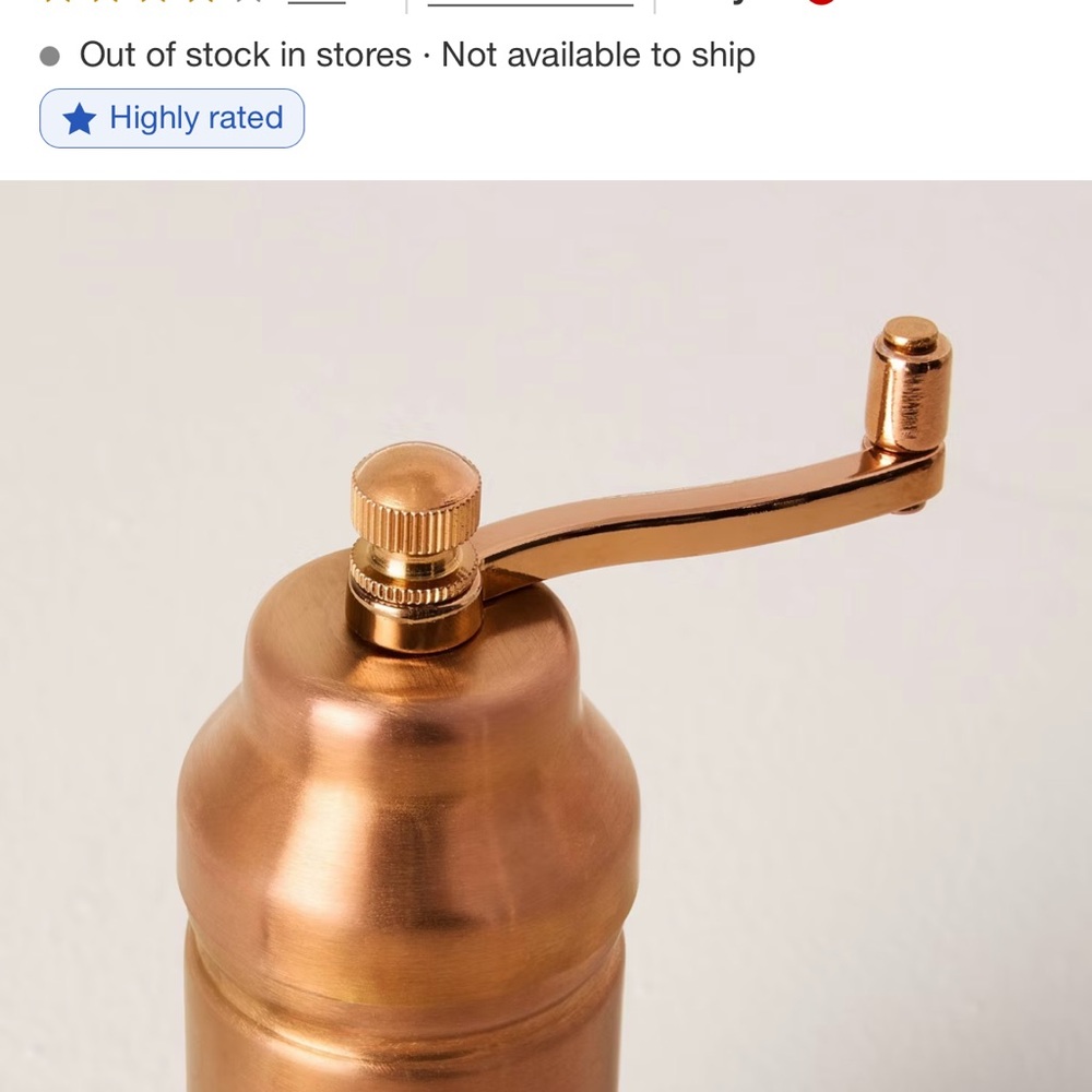 NWT Hearth and Hand Copper Salt/Pepper mill set - Picture 6 of 6